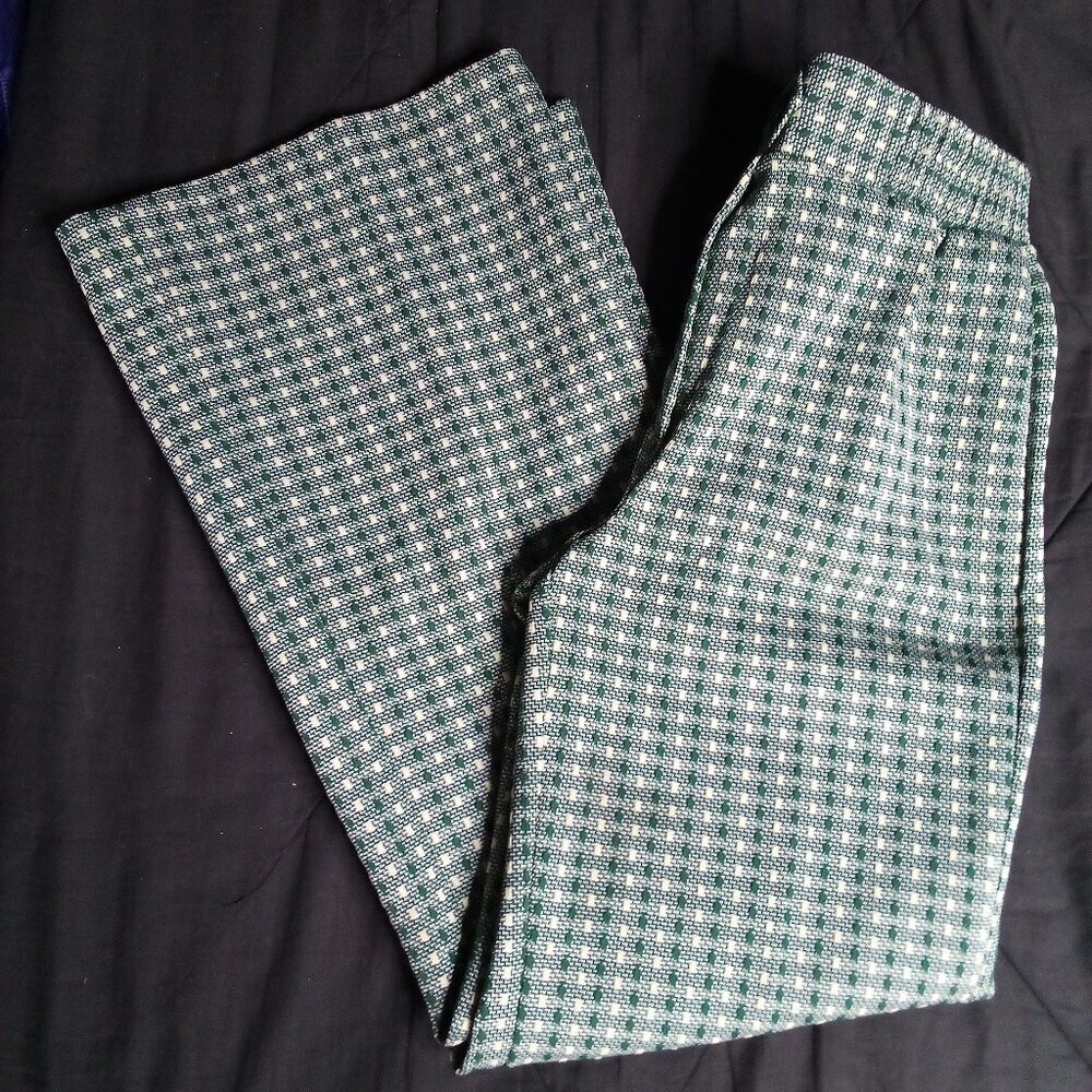 Deadstock Vintage K-Mart Mod Dots Stripe Polyester Pants Flared